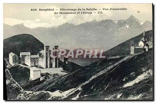 Cartes postales Dauphine Pelerinage de la Salette vue d'ensemble du Monastere et l'Obiou