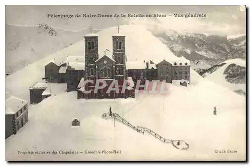 Cartes postales Pelerinage de Notre Dame de la Salette en hiver vue generale Propriete exclusive des Chapelains