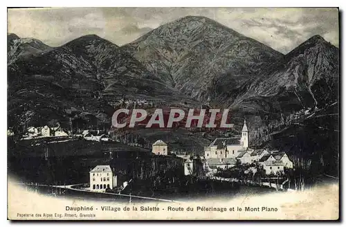 Cartes postales Dauphine Village de la Salette route du Pelerinage et le Mont Plano