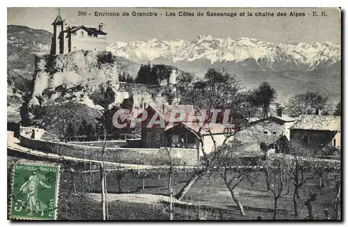 Cartes postales Environs de Grenoble les Cotes de Sassenage et la chaine des Alpes