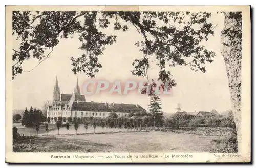 Ansichtskarte AK Pontmain Moyenne les tours de la Basilique le Monastere