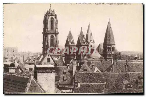 Ansichtskarte AK Schlestadt Eglise St George et eglise Ste