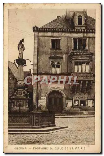 Cartes postales Obernai Fontaine Odile et la Mairie