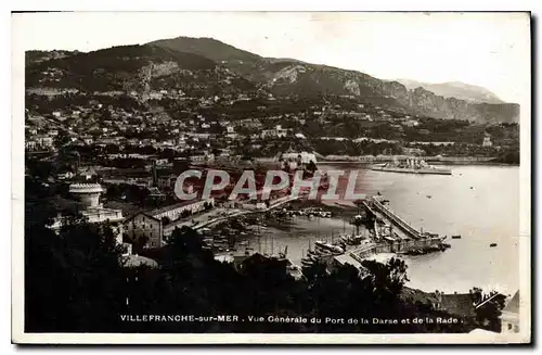 Cartes postales Villefranche sur Mer Vue Generale du Port de la Darse et de la Rade