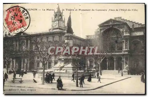 Cartes postales Avignon La Mairie Le Theatre et Monument du Centenaire Place de l'Hotel de Ville