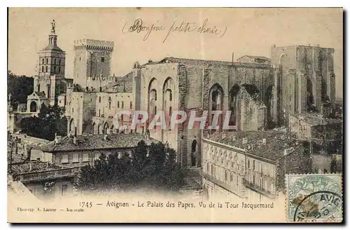 Cartes postales Avignon Le Palais des Papes vu de la Tour Jacquemard