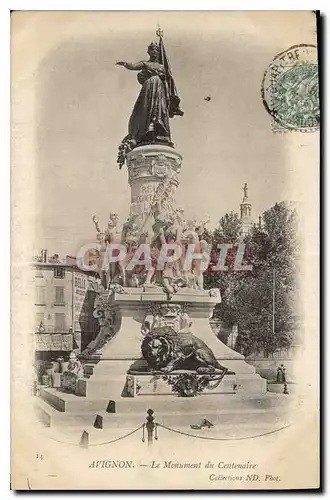 Cartes postales Avignon Le Monument de Centenaire Lion