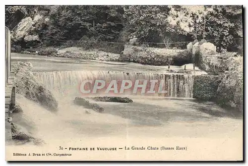 Cartes postales Fontaine de Vaucluse La Grande Chute Basses Eaux