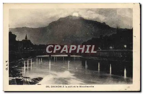 Cartes postales Grenoble la nuit et le Moucherotte