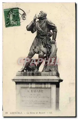 Ansichtskarte AK Grenoble La Statue de Bayard