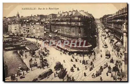 Ansichtskarte AK Marseille Rue de la Republique Tramway