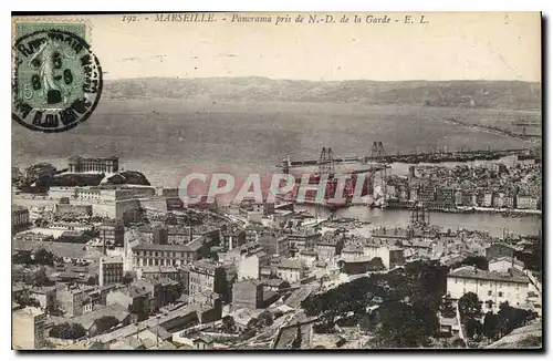 Ansichtskarte AK Marseille Panorama pris de N D de la Garde