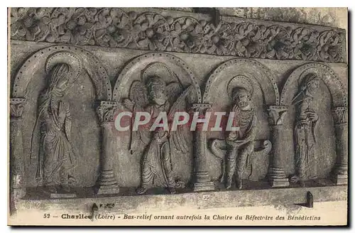 Cartes postales Charlieu Loire Bas relif ornant autrefois la Chaire du Refectoire des Benedictins