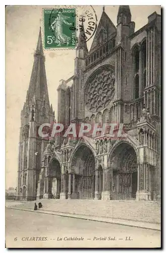 Cartes postales Chartres La Cathedrale Portail Sud