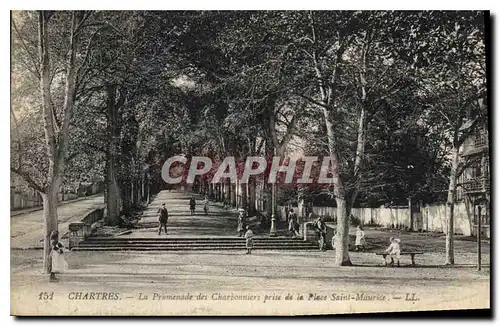 Cartes postales Chartres La Promenade des Charbonniers prise de la Place Saint Maurice