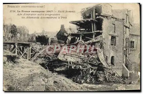 Cartes postales La France reconquise 1917 HAM Somme