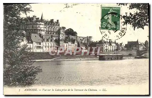 Cartes postales Amboise Vue sur la Loire prise de la Terrasse du Chateau