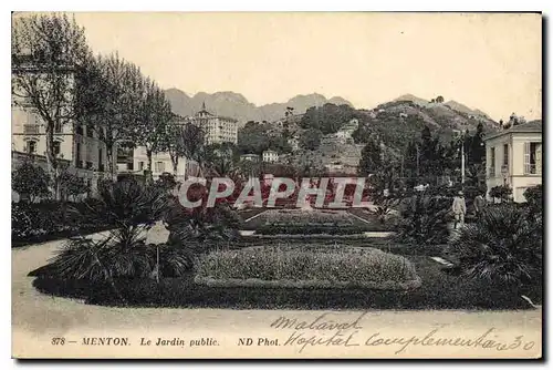 Cartes postales Menton La Jardin public