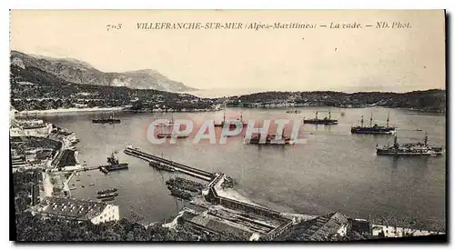 Cartes postales Villefranche sur mer Alpes Maritines La rade Bateaux