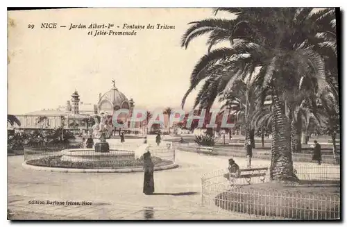 Cartes postales Nice Jardin Albert I Fontaine des Tritons et Jetee Promenade