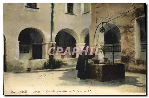 Cartes postales Nice Cimiez Cour du Monastere Le Puits