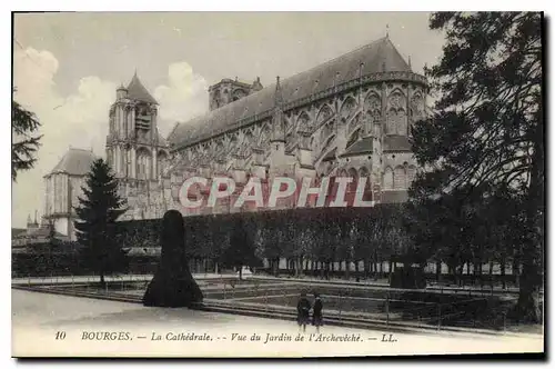 Cartes postales Bourges La Cathedrale Vue du Jardin de l'Archeveche