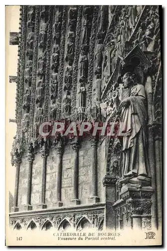 Ansichtskarte AK Cathedrale de Bourges Voussure du Portail central