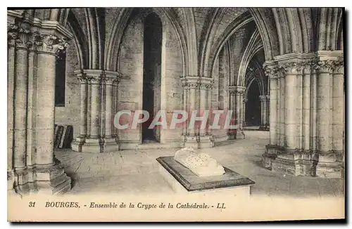 Cartes postales Bourges Ensemble de la Crypte de la Cathedrale
