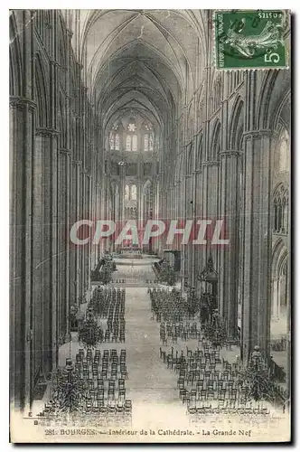 Ansichtskarte AK Bourges Interieur de la Cathedrale La Grande Nef