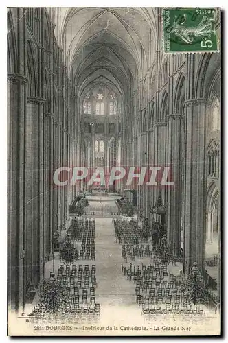 Cartes postales Bourges Interieur de la Cathedrale La Grande Nef
