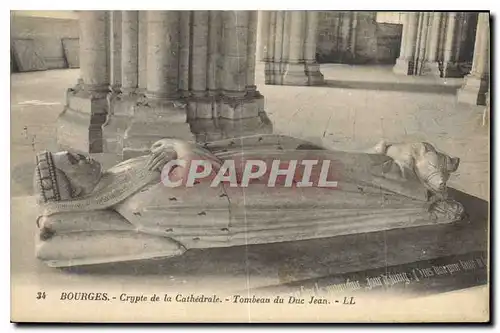 Cartes postales Bourges Crypte de la Cathedrale Tombeau du Duc Jean