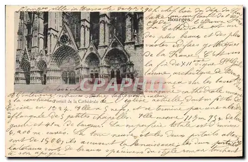 Cartes postales Bourges Portail de Cathedrale