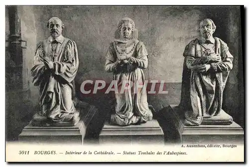 Ansichtskarte AK Bourges Interieur de la Cathedrale Statues Tombales des l'Aubespines