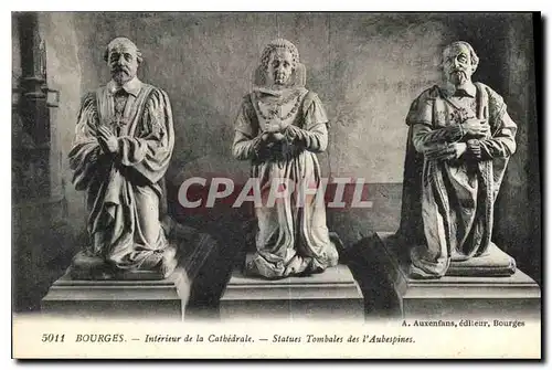Cartes postales Bourges Interieur de la Cathedrale Statues Tombales des l'Aubespines