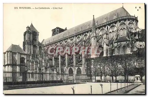 Cartes postales Bourges Collegiale St Ursin Tympan  La Cathedrale Cote Sud