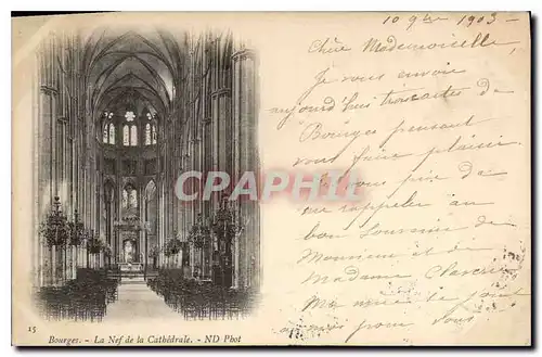 Ansichtskarte AK Bourges Le Nef de la Cathedrale