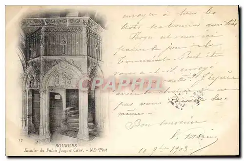 Cartes postales Bourges Escalier du Palais Jacques Coeur