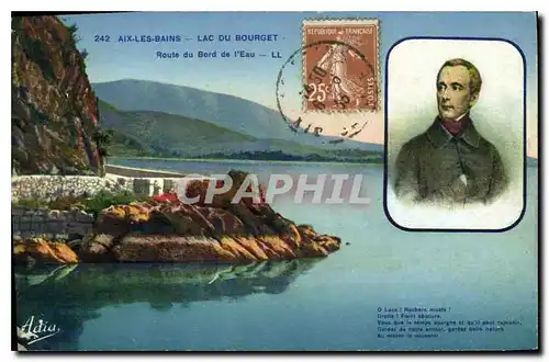 Cartes postales Aix les Bains Lac du Borget Route du Bord l'Eau Lamartine