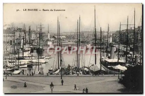 Cartes postales Le Havre Bassin du Commerce Bateaux