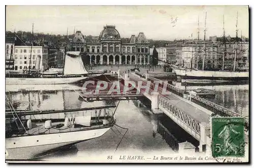 Ansichtskarte AK Le Havre la Bourse et le Bassin du Commerce