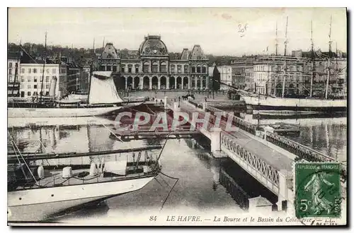 Cartes postales Le Havre la Bourse et le Bassin du Commerce