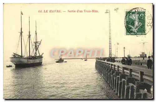 Cartes postales Le Havre Sortie d'un Trois Mats