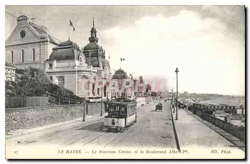 Cartes postales Le Havre le Nouveau Casino et le Boulevard Albert 1er Tramway