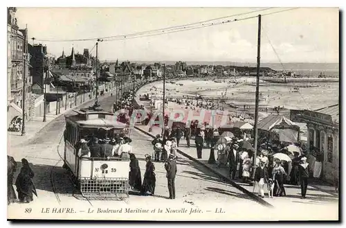 Ansichtskarte AK Le Havre le Boulevard Maritime et le Nouvelle Jetee Tramway