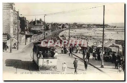 Ansichtskarte AK Le Havre le Boulevard Maritime et la Nouvelle Jetee Tramway