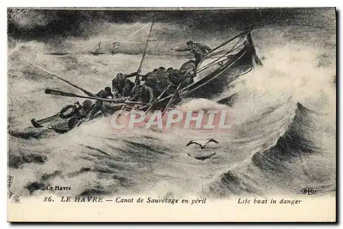 Cartes postales Le Havre Canot de Sauvetage en peril