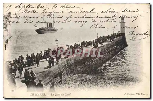 Cartes postales Le Havre la Jetee du Nord Bateau