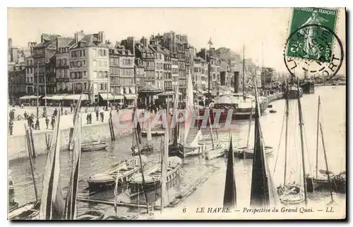 Cartes postales Le Havre Perspective du grand Quai Bateaux