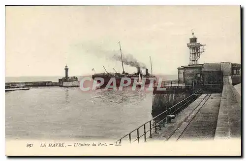 Cartes postales Le Havre l'Entree du Port Bateau