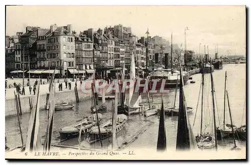 Cartes postales Le Havre Perspective du Grand Quai Bateaux